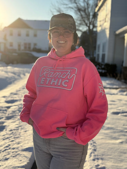 Neon Pink Logo Hoodie